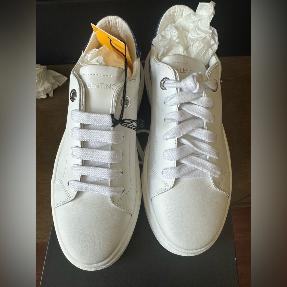 Valentino White Sneakers with Blue Details size 38 - Picture 3 of 9